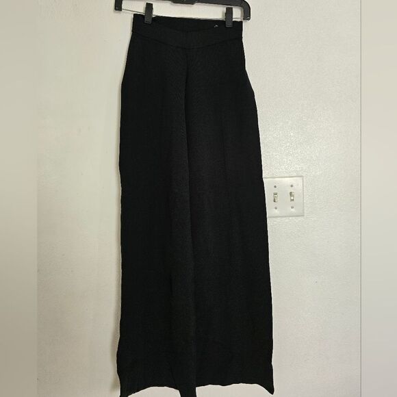 COS Wide Leg Knitted Pants Size XS In Black - Picture 1 of 12